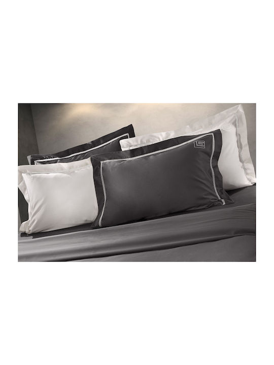 Guy Laroche Bettbezug-Set Baumwollsatin King Size mit 2 Kissenbezügen 260x260 Blend Anthracite