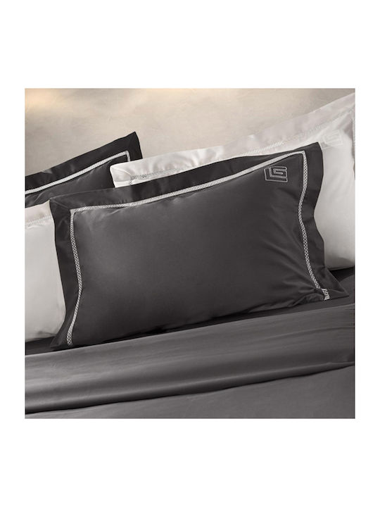 Guy Laroche Bettbezug-Set Baumwollsatin King Size mit 2 Kissenbezügen 260x260 Blend Anthracite