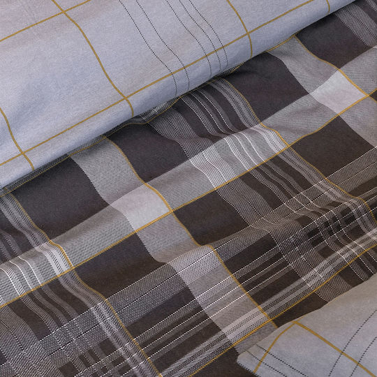 Nima Duvet Cover Set Flannel Single with Pillowcase 160x240 Noit Dark Gray