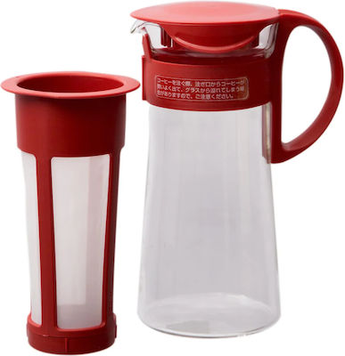 Hario Mizudashi Glass Immersion Brewer 600ml 5 Cups Red MCPN-7R