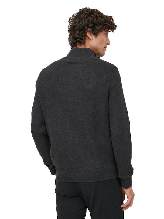 Ralph Lauren Herren Langarm-Pullover Ausschnitt mit Reißverschluss Gray