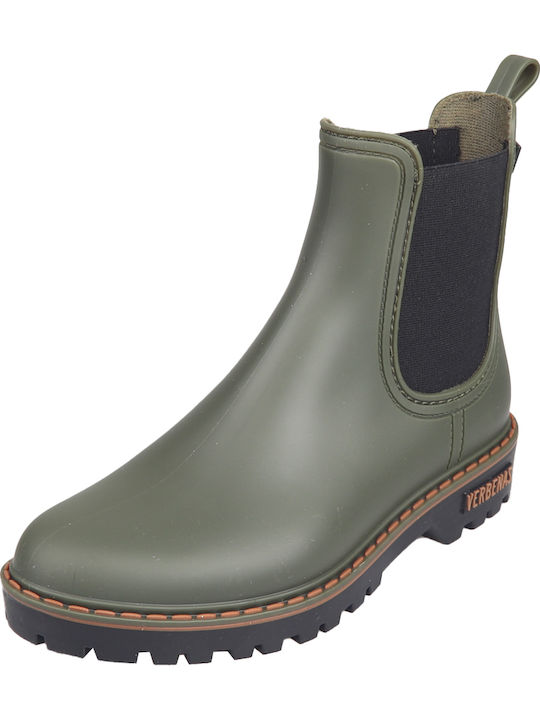 Gaudi Κοντές Γυναικείες Γαλότσες Khaki/Black