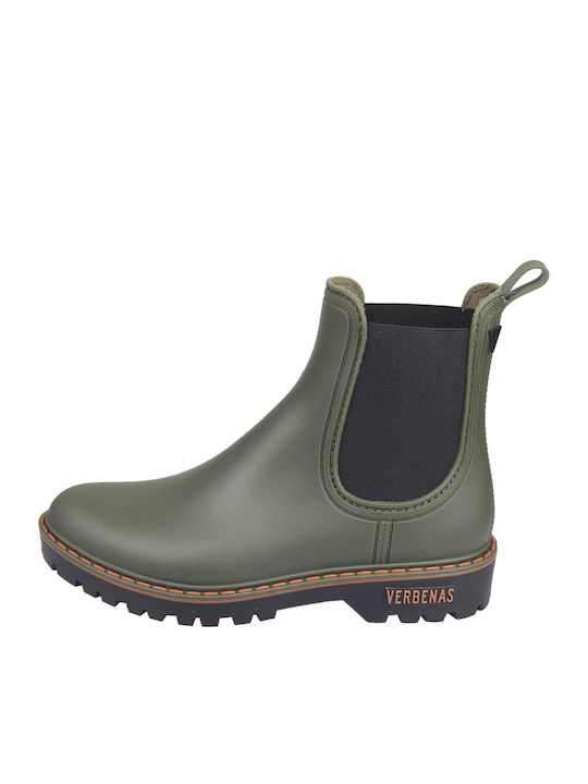 Gaudi Κοντές Γυναικείες Γαλότσες Khaki/Black