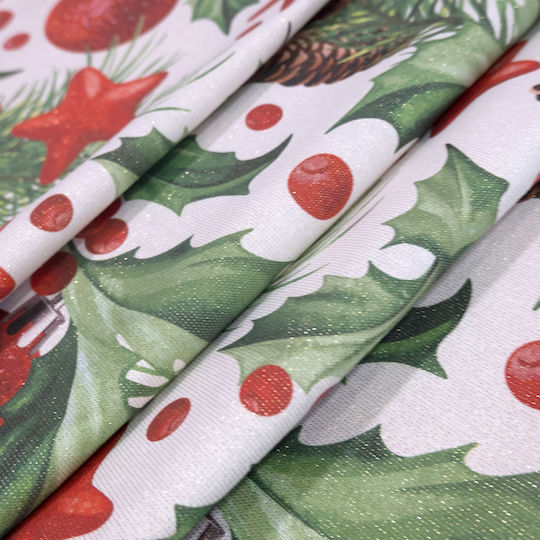Viopros Set Christmas Tablecloths Runner Fabric Multicolored 2pcs