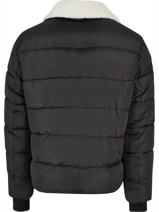 Sherpa Winter Jacke Puffer Schwarz