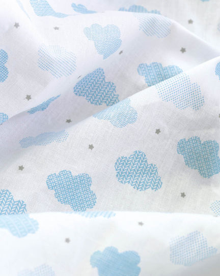 Rythmos Cloudy Kids Cotton Pillowcase Set 50x70cm Blue