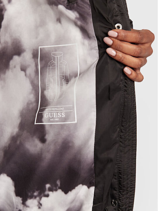 Women's Long Puffer Jacket for Winter Black