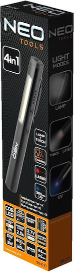 Neo Tools Battery Workshop Light UV IP20 with Brightness up to 450lm
