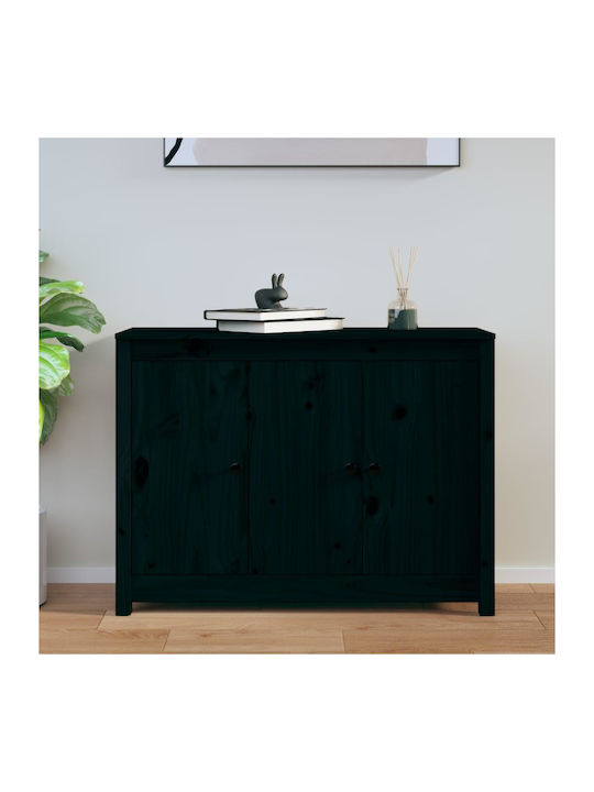 Wooden Buffet Black L100xW35xH74cm