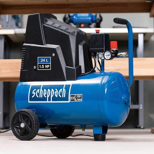Scheppach HC26 Single-Phase Air Compressors 93dB with Power 2hp and Airtank 24lt 5906135901