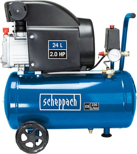Scheppach HC26 Single-Phase Air Compressors 93dB with Power 2hp and Airtank 24lt 5906135901