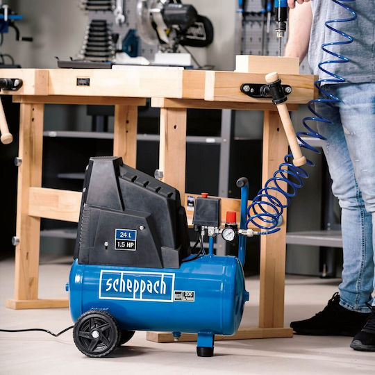 Scheppach HC26 Single-Phase Air Compressors 93dB with Power 2hp and Airtank 24lt 5906135901