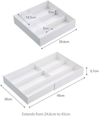 Plastic Organizator de birou în culoarea Alb 25x24.6x5.7cm.