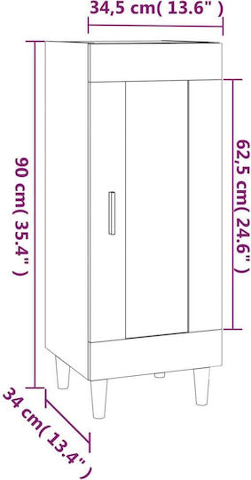 Ντουλάπι Σαλονιού από Μοριοσανίδα Γκρι 34.5x34x90cm