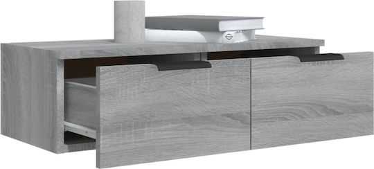 Hängeschrank fürs Wohnzimmer aus Spanplatte Grau 68x30x20 cm