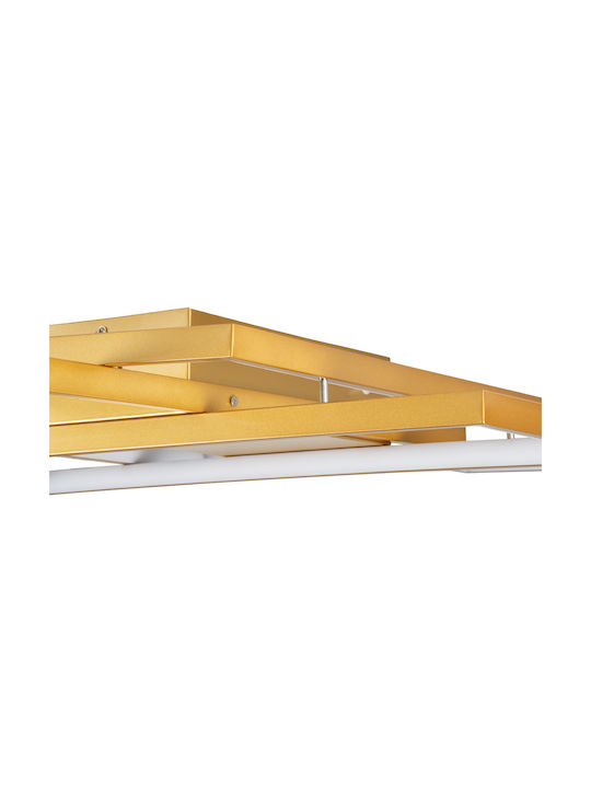 GloboStar Quadra Ceiling Mount Light 85cm Gold with Integrated LED and Remote Control