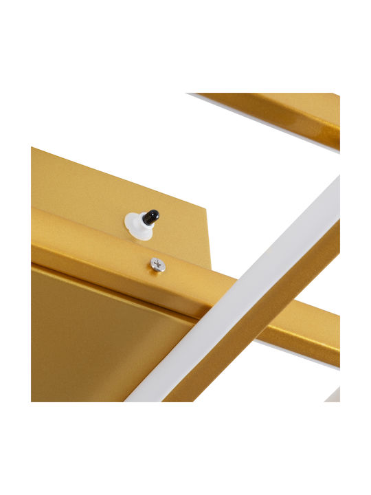 GloboStar Quadra Ceiling Mount Light 85cm Gold with Integrated LED and Remote Control