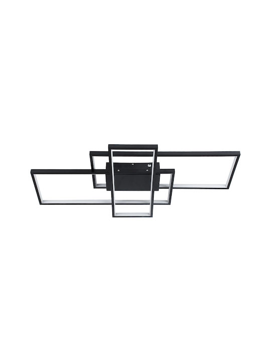 GloboStar Quadra Ceiling Mount Light 85cm Black with Integrated LED and Remote Control