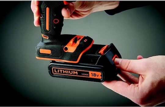 Black & Decker Σετ Κρουστικό Δραπανοκατσάβιδο & Παλμικό Κατσαβίδι 18V με 1 Μπαταρία 1.5Ah και Θήκη
