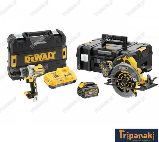 DEWALT DCK2056T2T Set Circular Saw & Impact Drill Driver Brushless 18V with 2 Batteries 6Ah and Case