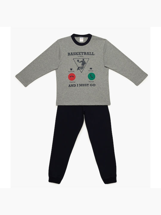 Minerva Set Top & Bottom Kids Winter Cotton Pyjamas Gray