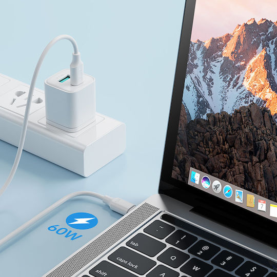 Joyroom S-CC060A9 USB 2.0 Cable USB-C male - USB-C 60W PD Μαύρο 1m