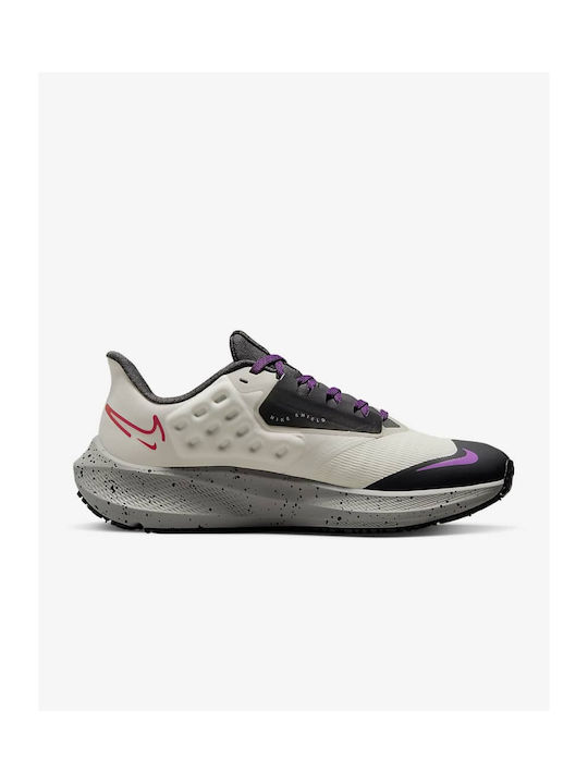 Air Zoom Pegasus 39 Shield Damen Sportschuhe Laufen Light Bone / Cobblestone / Dark Smoke Grey / Vivid Purple
