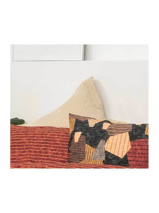 Palamaiki Set Cearșaf cu 1 Față de pernă Super dublu 240x260cm. Fashion Life FL6160 Portocaliu 2buc