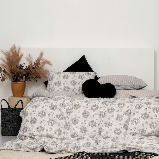 Palamaiki Bettwäsche-Set Überdoppel 240x260cm. Fashion Life FL6165 Weiß 4Stück