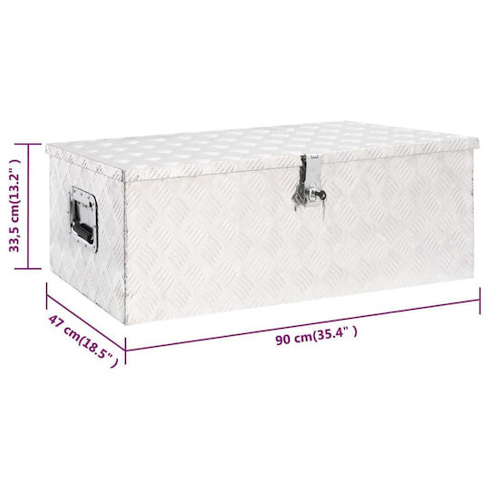 vidaXL Aluminum Tool Storage Box P90xB47xY33.5cm 152254