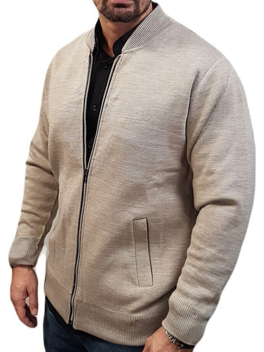 Men's Knitted Cardigan Beige