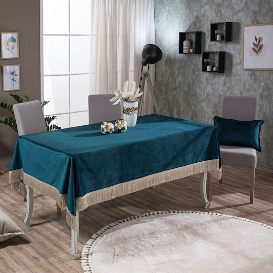 Teoran Checkered Velvet with Fringe 13 140x140cm
