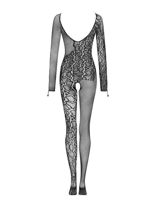 Obsessive Цели Калсони Мрежест с Отворен Чатал Bodystocking Черен