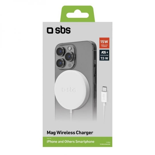 SBS Magsafe-Ladegerät Und USB-C Kabel 15W Weiß