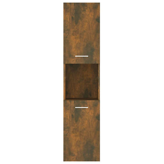 vidaXL Wall Hung Cabinet Bathroom Column Cabinet L30xD30xH130cm Oak