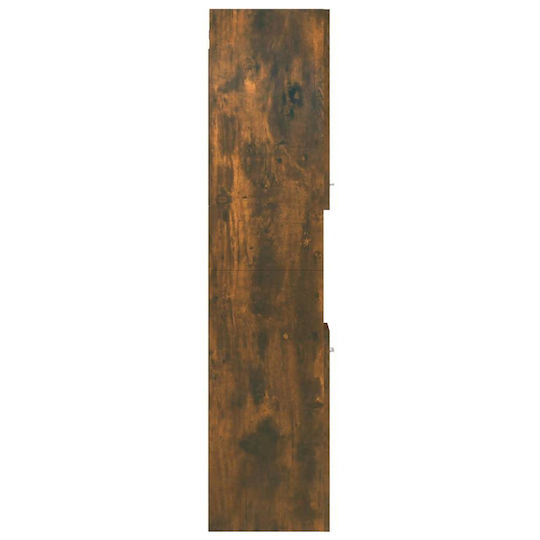 vidaXL Wall Hung Cabinet Bathroom Column Cabinet L30xD30xH130cm Oak