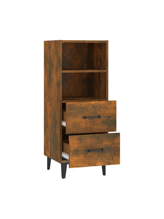 Drawers Storage Wooden Smoky Oak L34.5xW34xH90cm