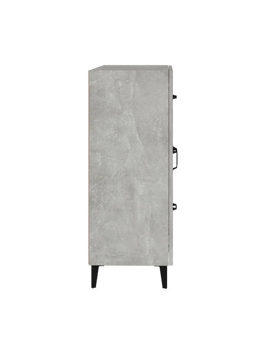 Living Room Display Cabinet made of Particle Board with Windowed Grey Concrete 69.5x34x90cm