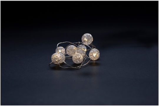 10 Λαμπάκια LED 1μ. Θερμό Λευκό Μπαταρίας σε Σειρά 10 Λαμπάκια LED 1μ. Θερμό Λευκό Μπαταρίας σε Σειρά