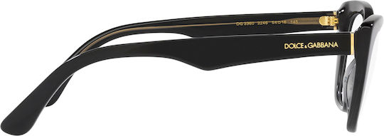 Dolce & Gabbana Plastic Eyeglass Frame Butterfly Black DG3360 3246