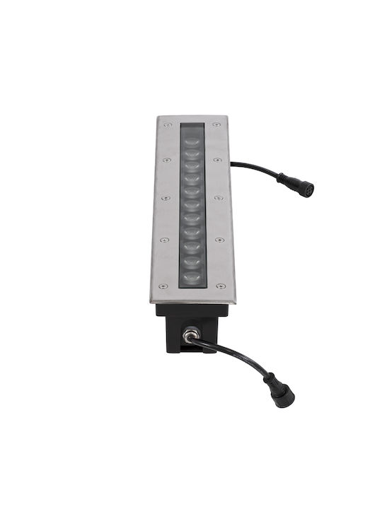 GloboStar Mina Outdoor Floor Lamp LED Wall Washer 12W RGBW IP68 Silver
