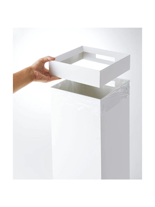 Yamazaki Yamazaki Tower Waste Bin Metallic White 27L