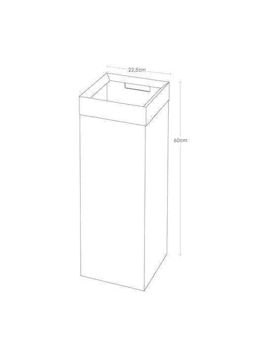 Yamazaki Yamazaki Tower Waste Bin Metallic White 27L
