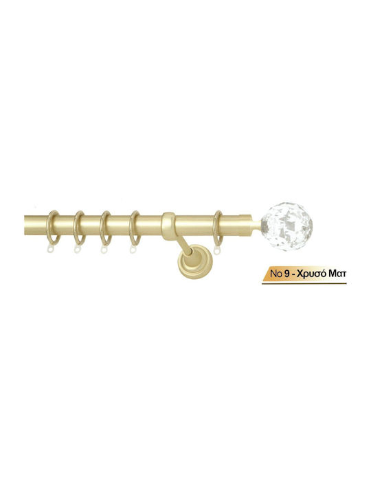 Import Hellas Ausziehbar Metallisch Vorhangstange Νο9 Einfach Φ25mm 140-250cm Gold Checkmate