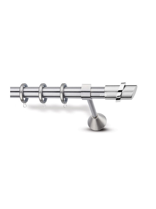 Enis by Domus Metallic Curtain Pole Κύθηρα Single Φ25mm 160cm Nickel Matt / Chrome p13-5834-1