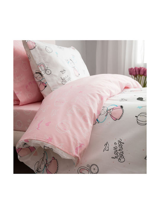Vesta Home Cindy Kids Duvet Cover Set Single with Pillowcase Cotton Pink 170x240cm