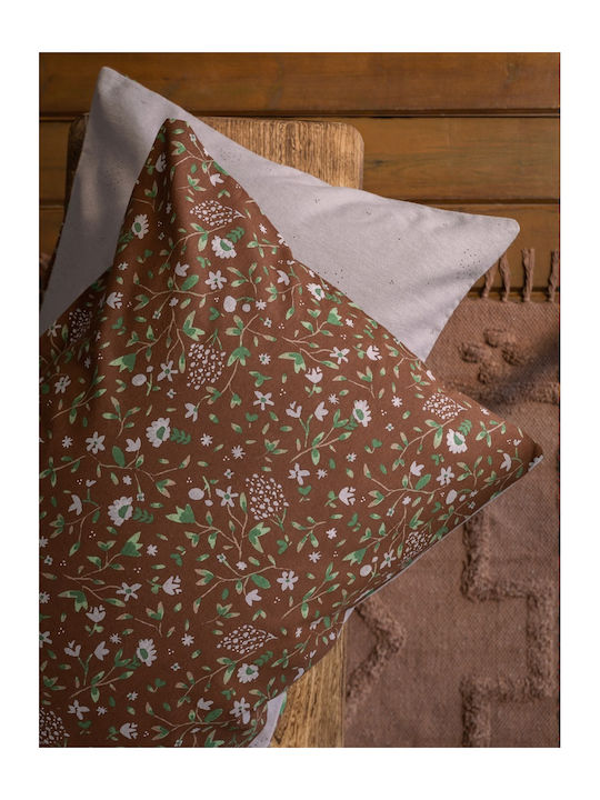 Nima Duvet Cover Set Cotton Single with Pillowcase 160x240 Wildflower Brown