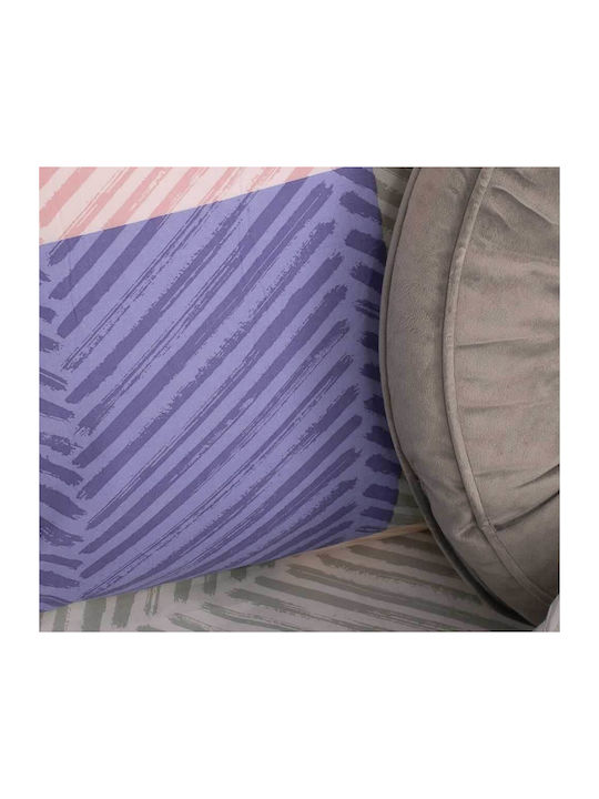 Palamaiki Duvet Cover Set Cotton Queen with 2 Pillowcases 240x250 Fashion Life FL6163 Purple