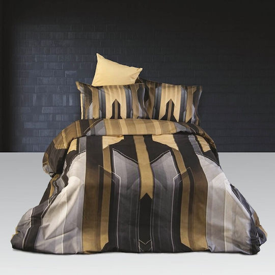 SB Home Комплект Плик за Завивка Памучен Кинг Сайз с 2 Калъфки 230x250 Metal Злато