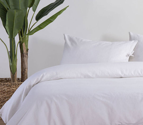 Nef-Nef Homeware Ecru Παπλωματοθήκη Βαμβακερή Μονή 160x220 Ecru Ecru